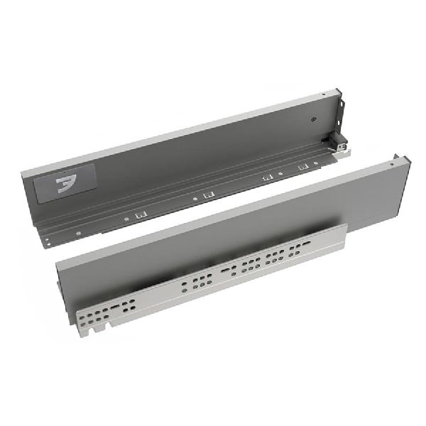 Slim T-box 4D комплект ящика 450мм, темно-серый, h94мм, плавное закрывание, для ДСП 16мм